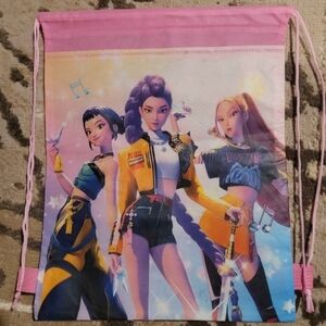 Kpop Demon Hunter Pink Drawstring Bag